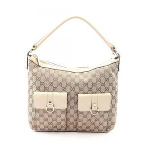 GUCCI Cream Leather Shoulder Bag